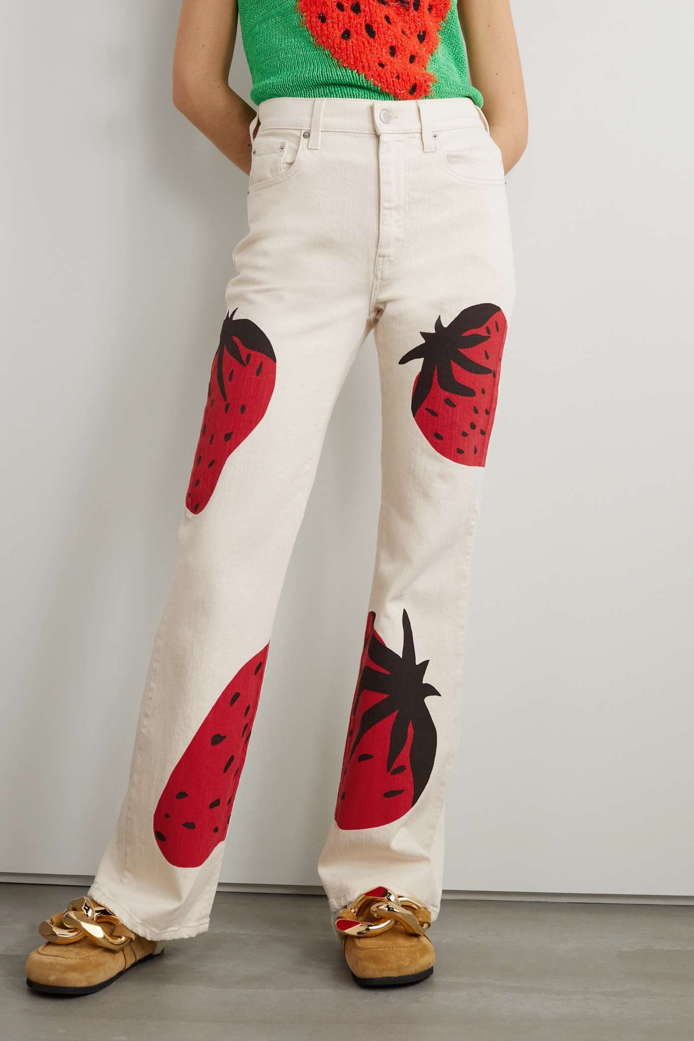 Printed high-rise wide-leg jeans - 3