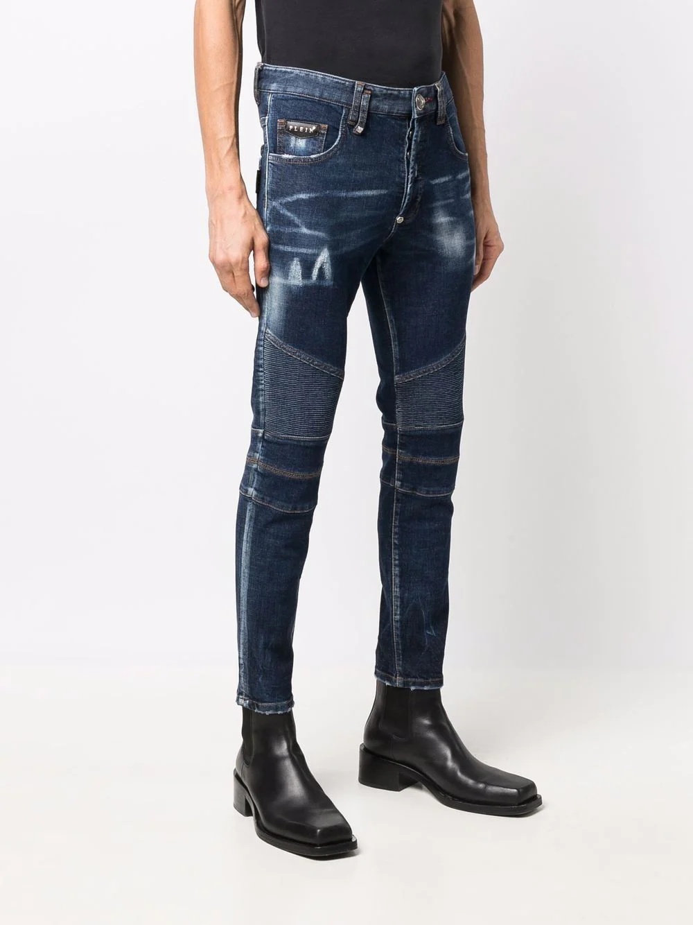 panelled skinny jeans - 3