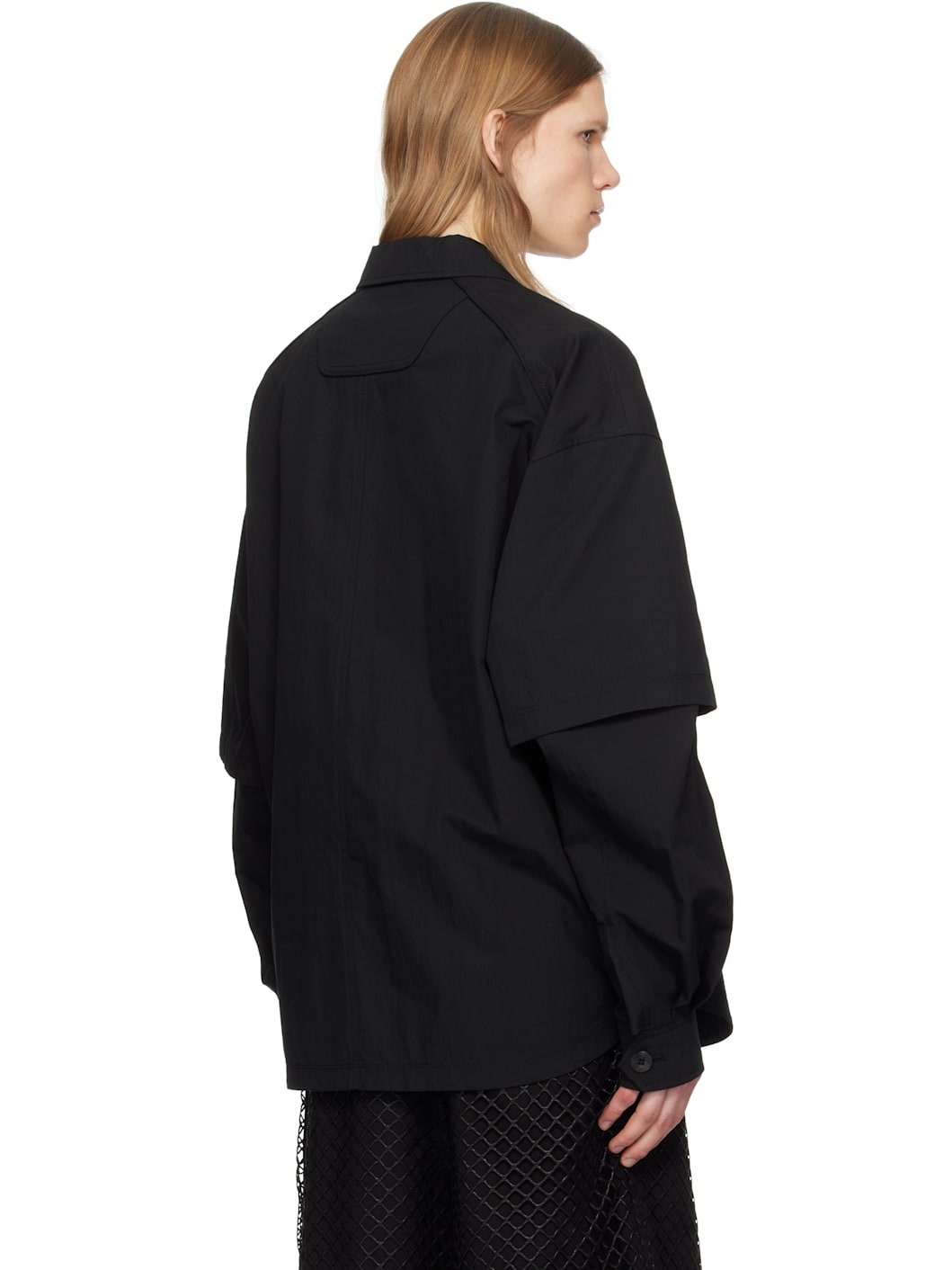 Juun. J Black Dual Sleeve Work Shirt - 3