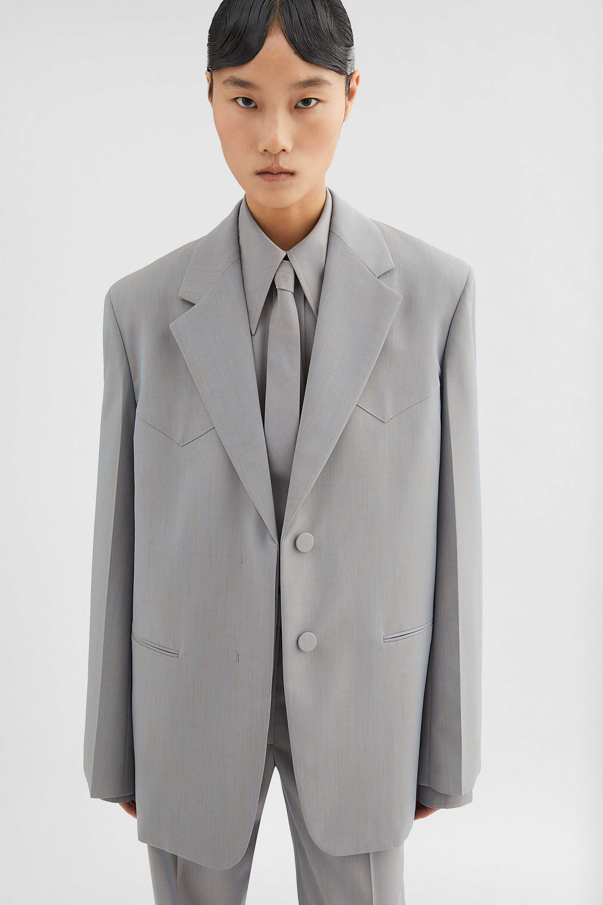 Wool Poplin Tailored Jacket - 5