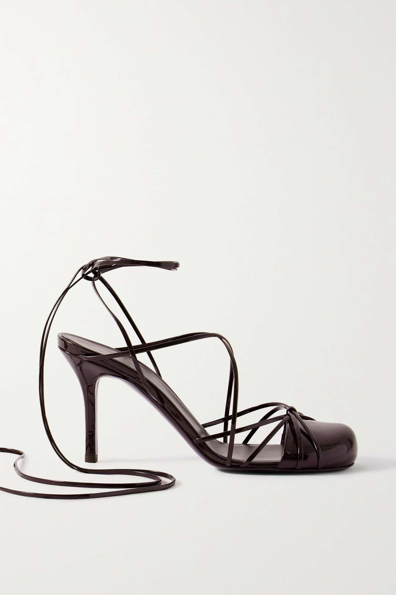 Joan lace-up patent-leather sandals - 1