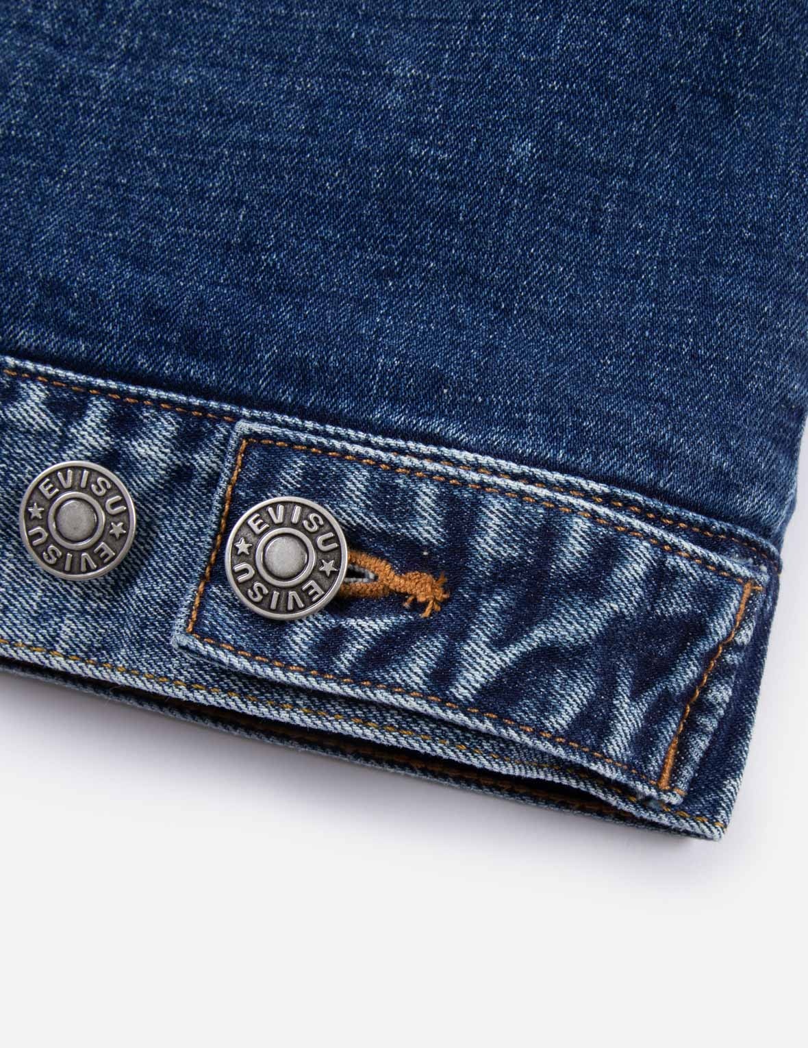 PEEPING GODHEAD AND OIL DRUM PRINT LOOSE FIT SHERPA DENIM JACKET - 12