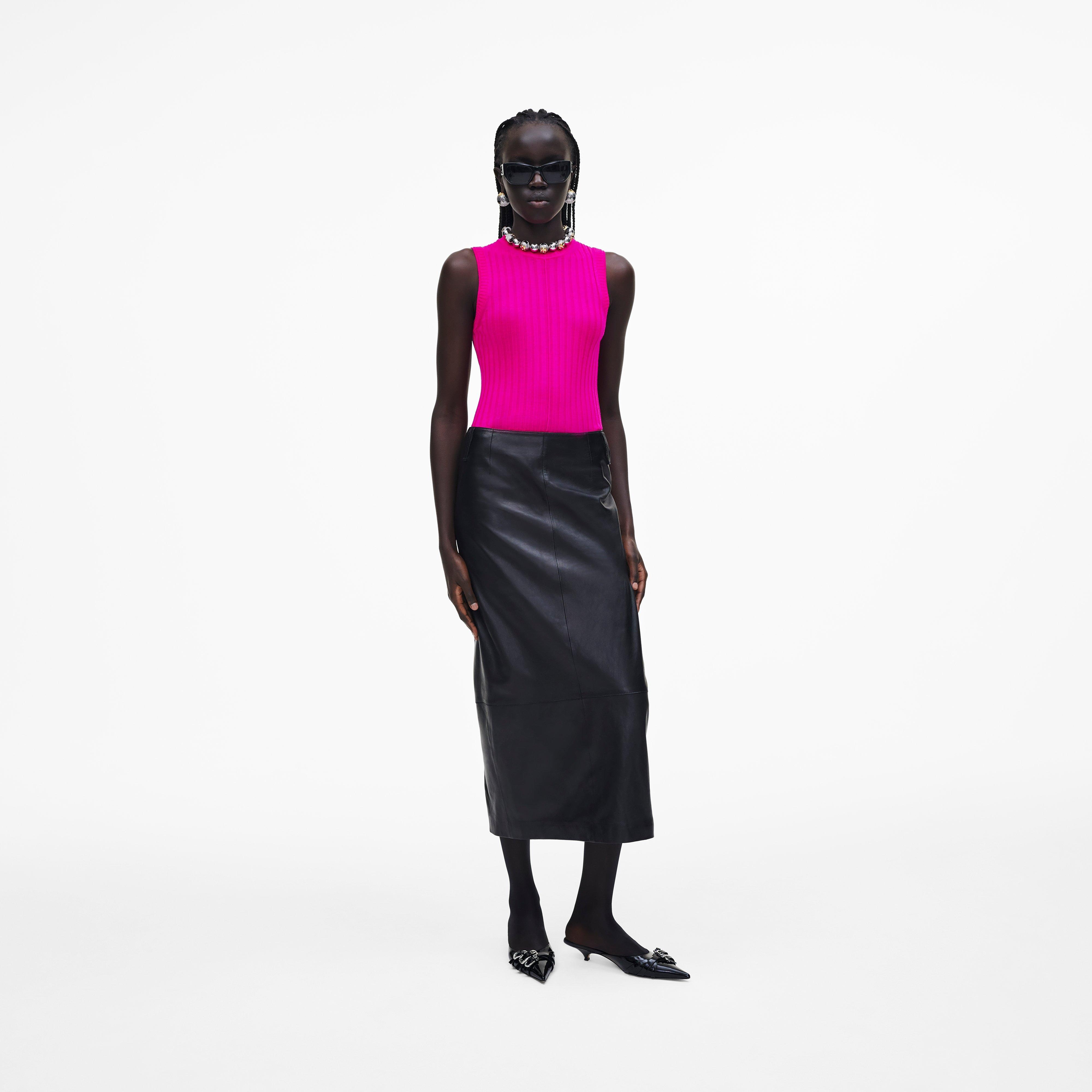 LEATHER SLIM SKIRT - 2