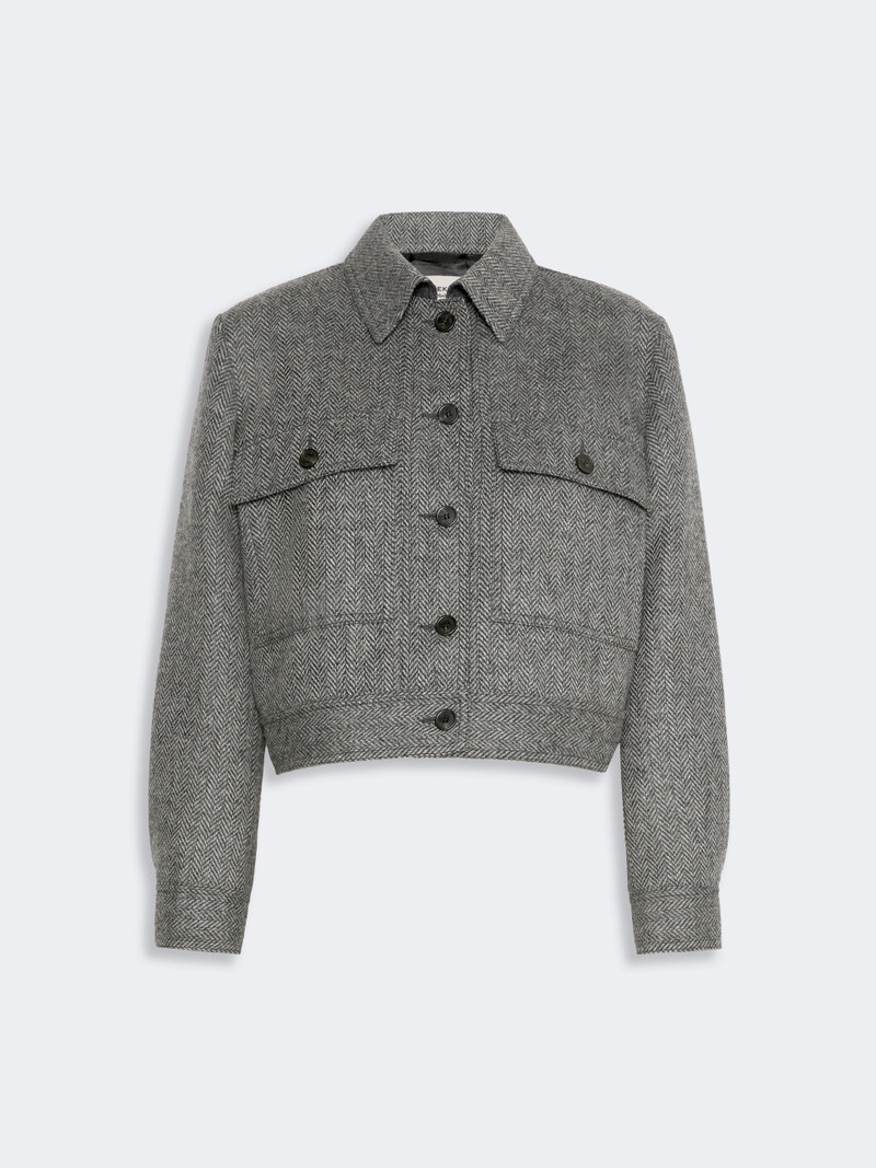 GINNASTA Cropped wool blend jacket - DARK GREY 1