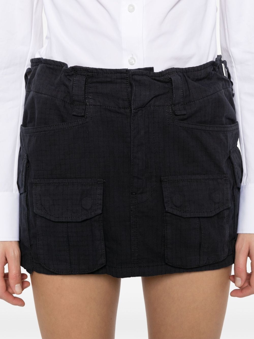 logo-waistband mini skirt - 6