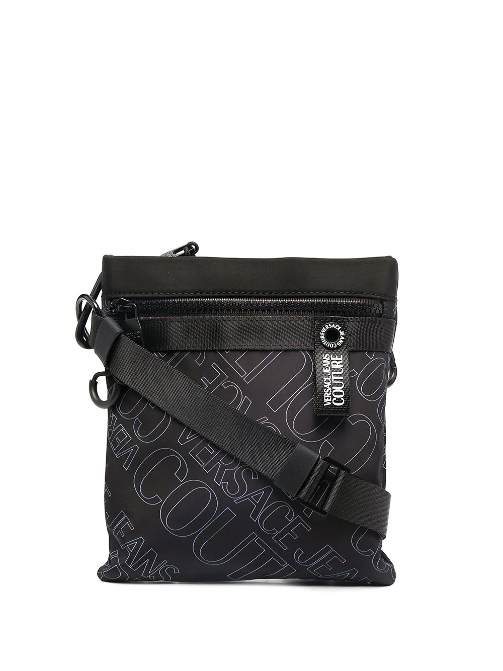 logo print messenger bag - 1