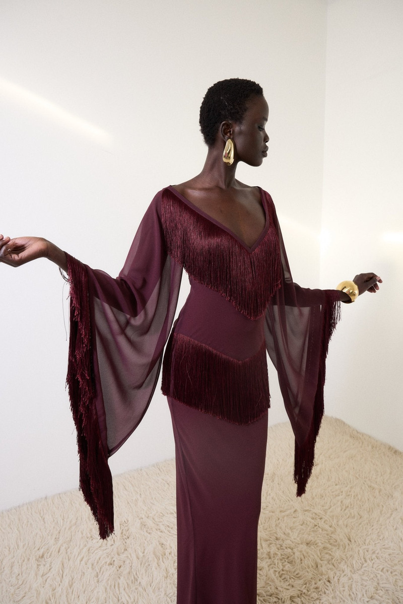 CRISTAL MAXI DRESS IN EARTH CHIFFON 4