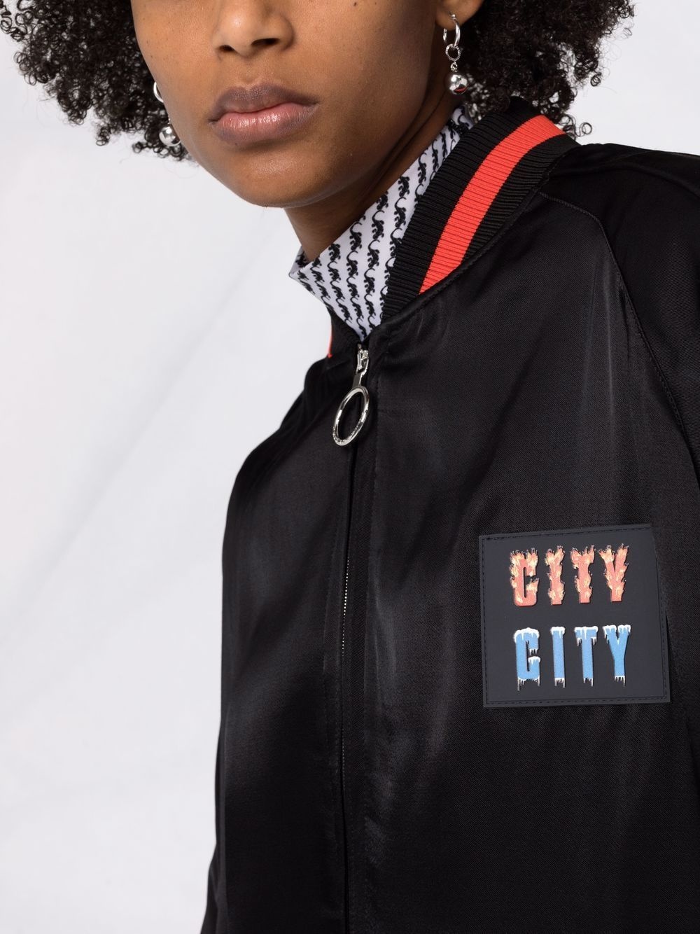 logo patch bomber jacket - 3