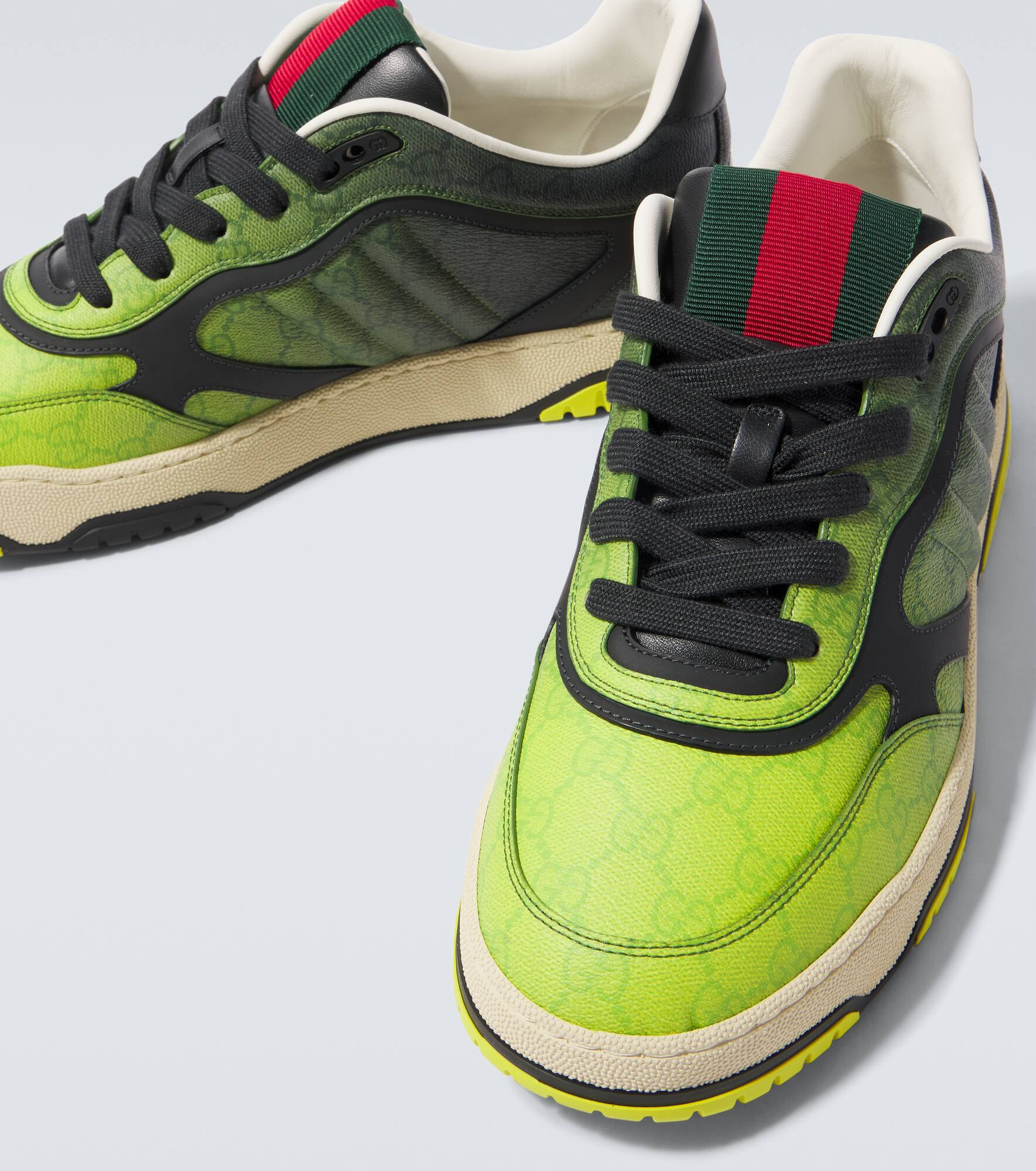 Gucci Re-Web leather-trimmed sneakers - 3