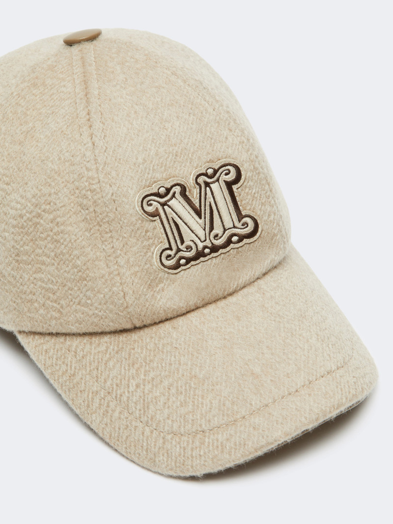 Max Mara ORDINE Cashmere drap baseball cap - SAND outlook