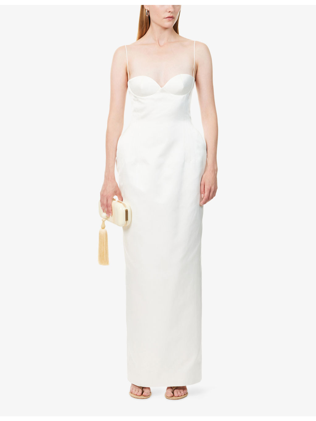 Shoulder-Straps Corset Woven Gown - 2