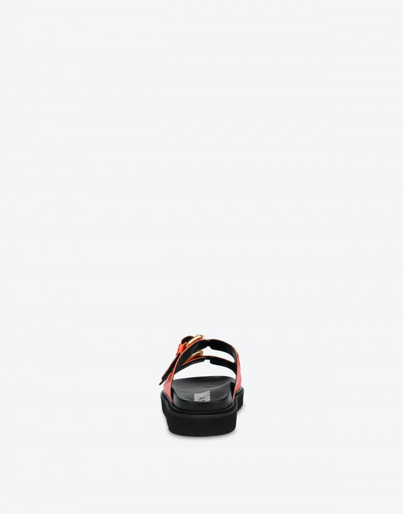 Moschino MOSCHINO BUCKLE CALFSKIN SANDALS outlook