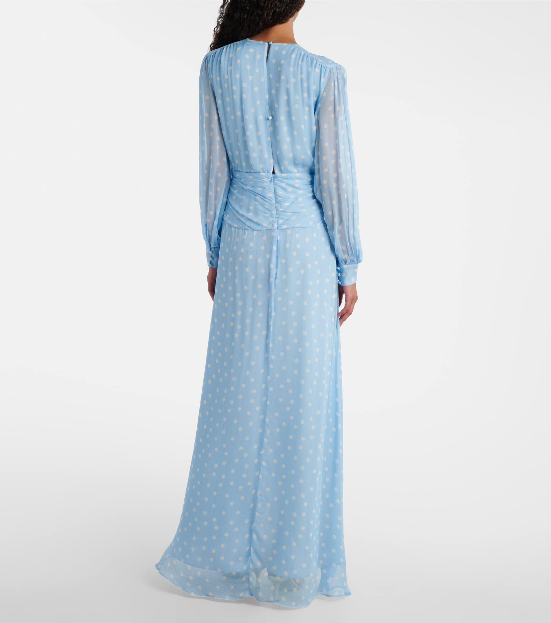 Meera polka-dot shirred gown - 3