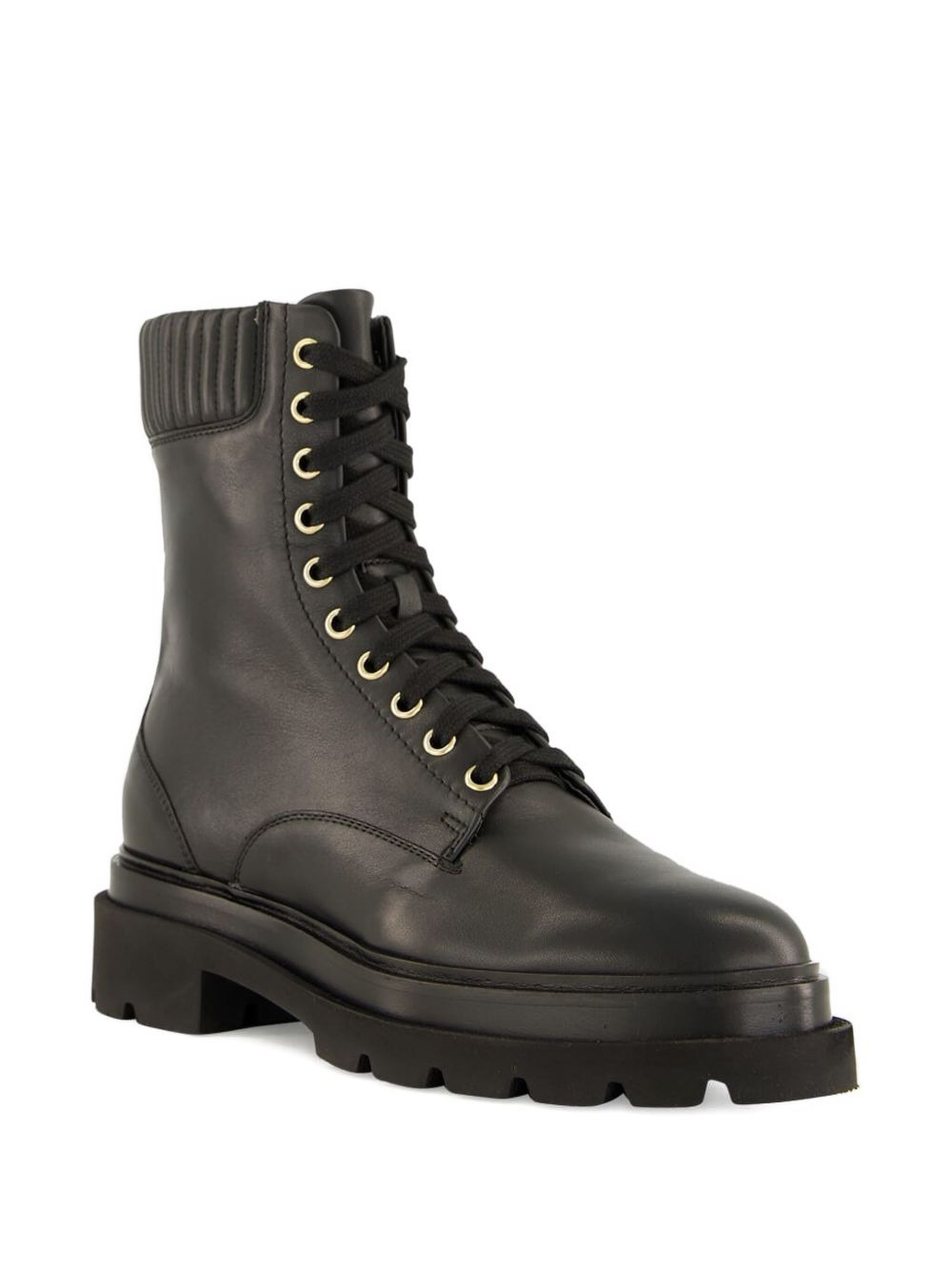 quilted lace-up boots - 3