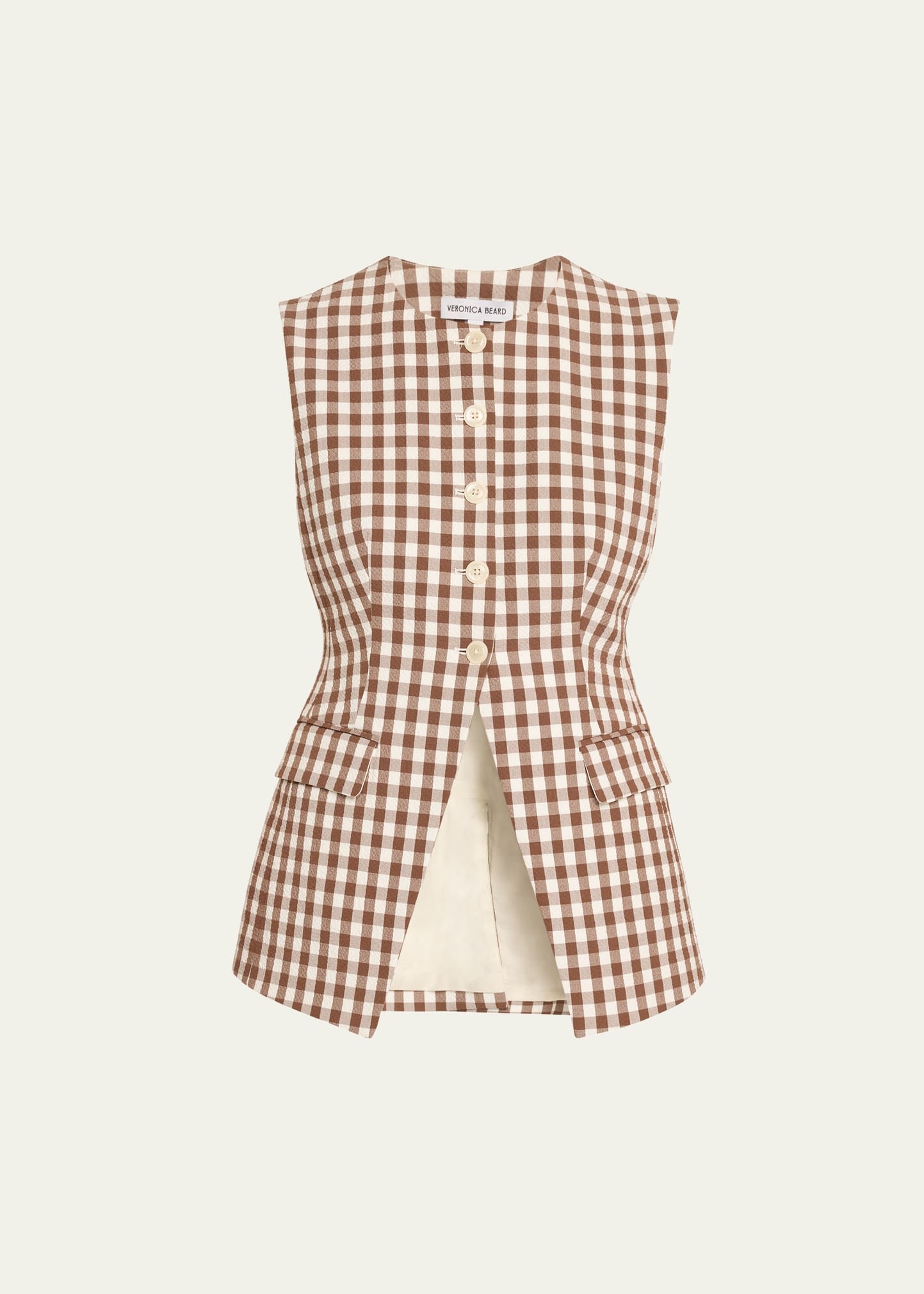 Lois Gingham Tailored Vest - 1