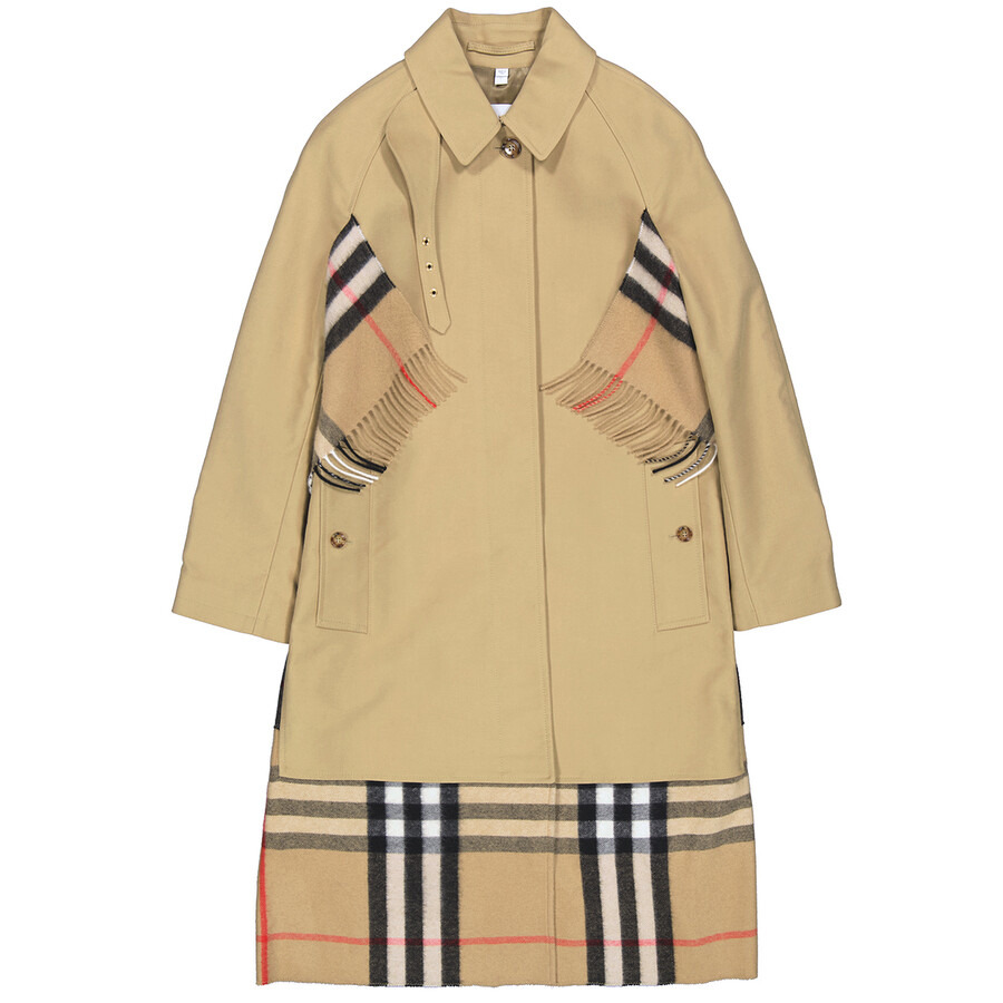 Open Box - Burberry Ladies Honey Cotton Gabardine Car Coat, Brand Size 6 (US Size 4) - 1