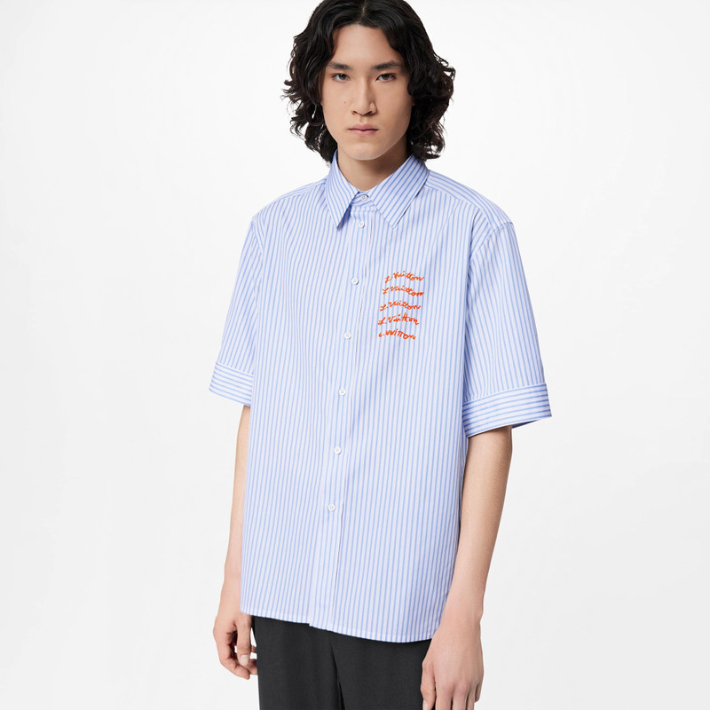 Embroidered Vuitton Short-Sleeved Shirt 3
