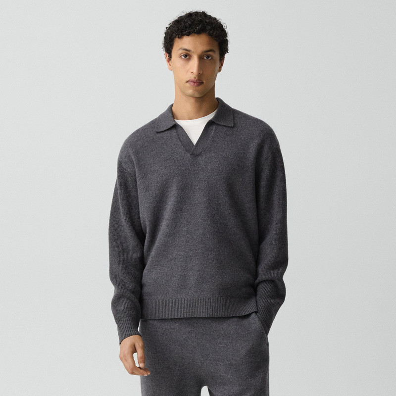 Polo Sweater in Boiled Wool 2