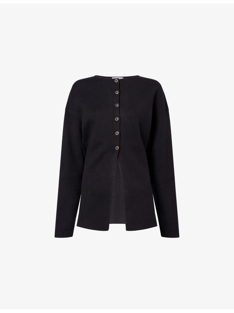 Cinched Long-Sleeves Knitted Cardigan 1