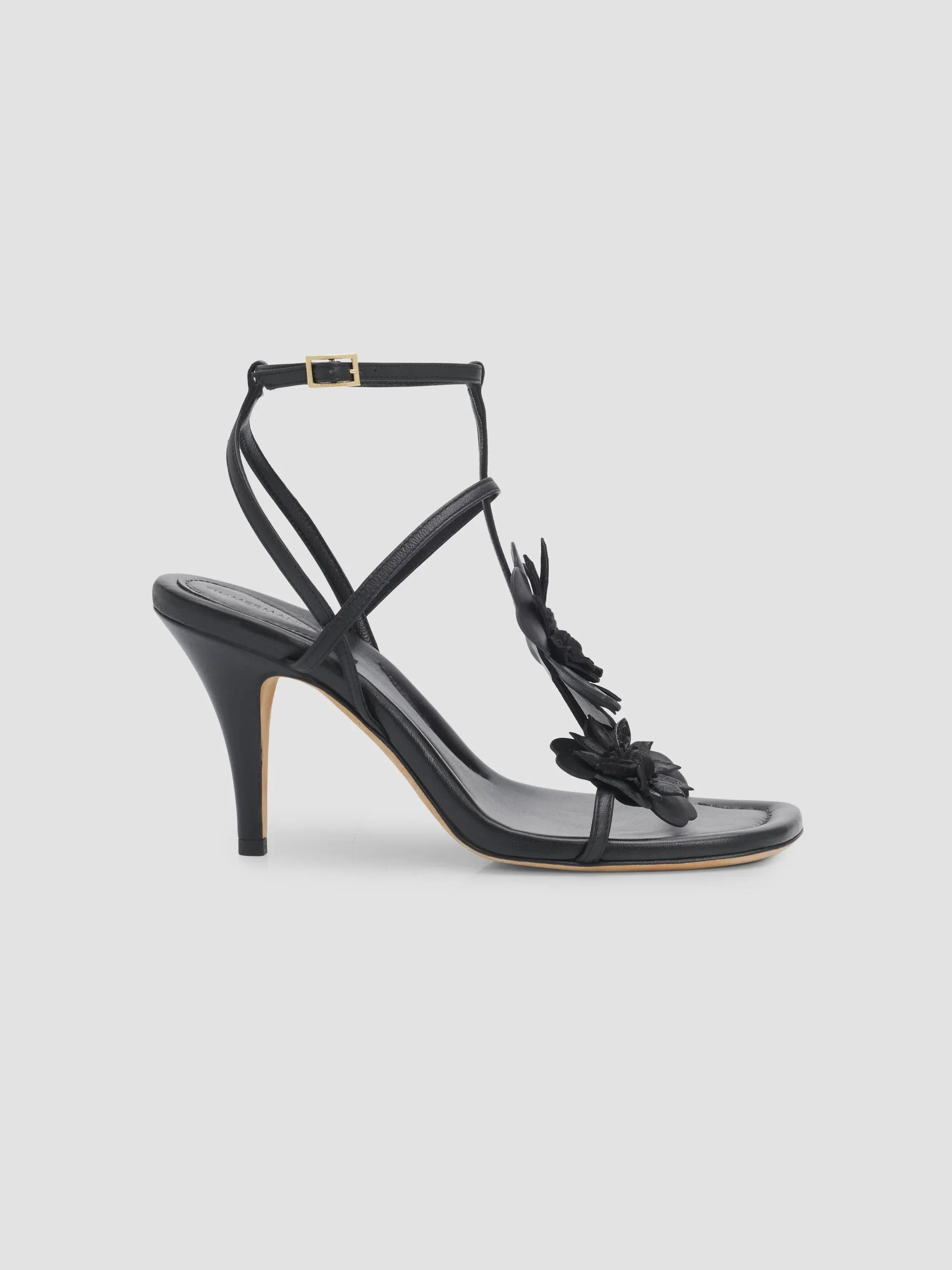 Women's Belara 85MM Leather & Suede Sandals - Black - 1