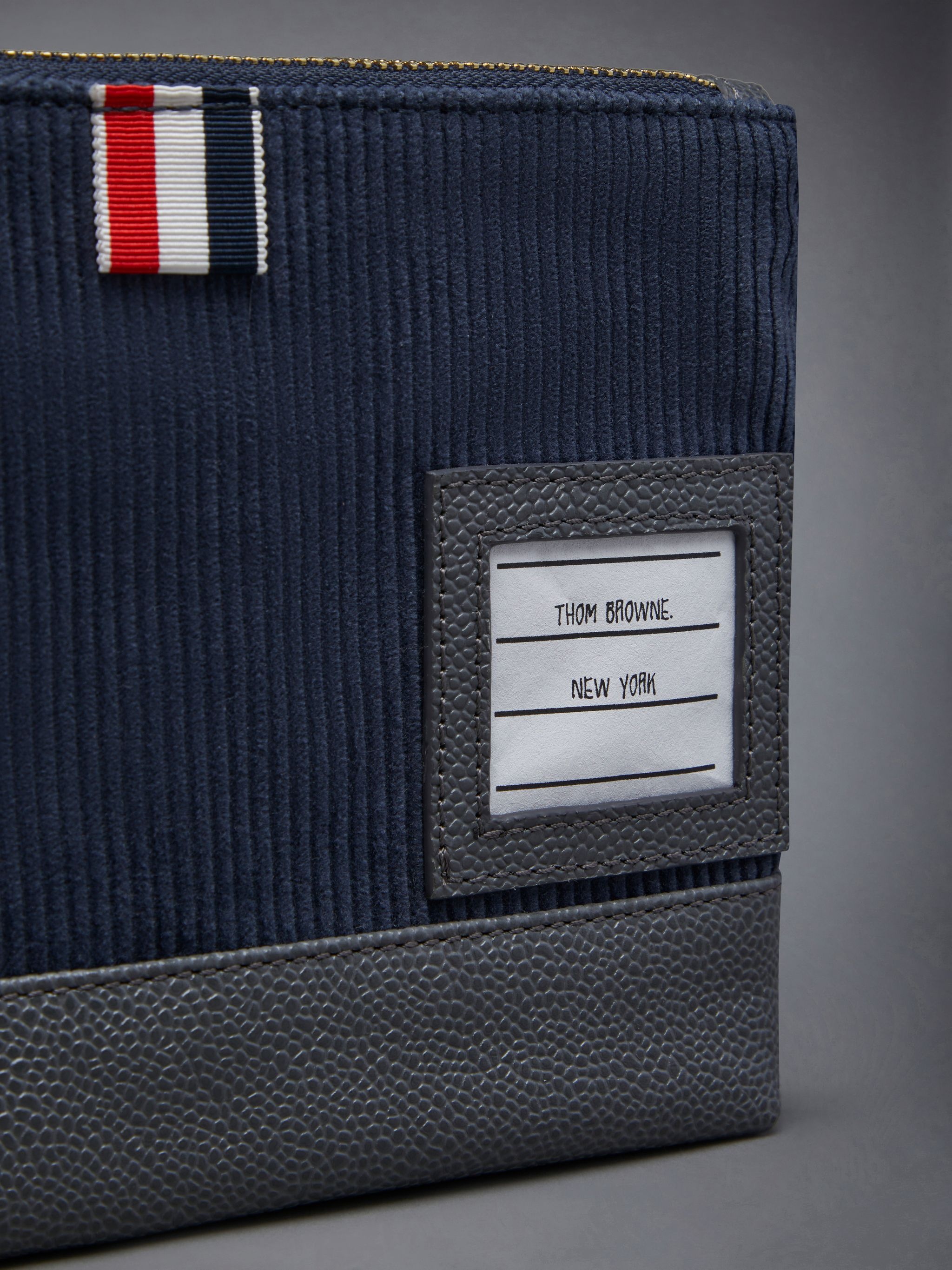 Thom Browne Corduroy Zip Pouch | REVERSIBLE