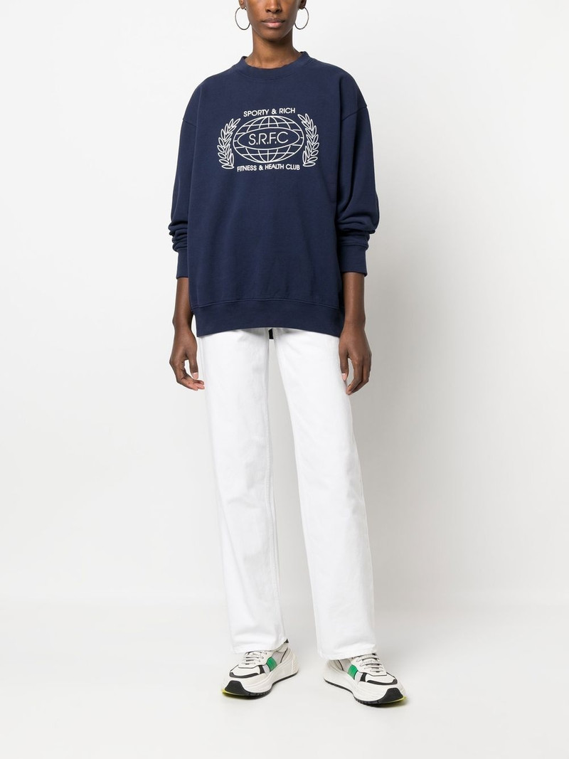 Sporty & Rich SRFC-print cotton sweatshirt outlook