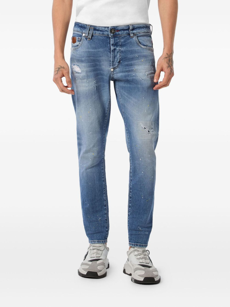 PHILIPP PLEIN paint-splatter distressed jeans outlook