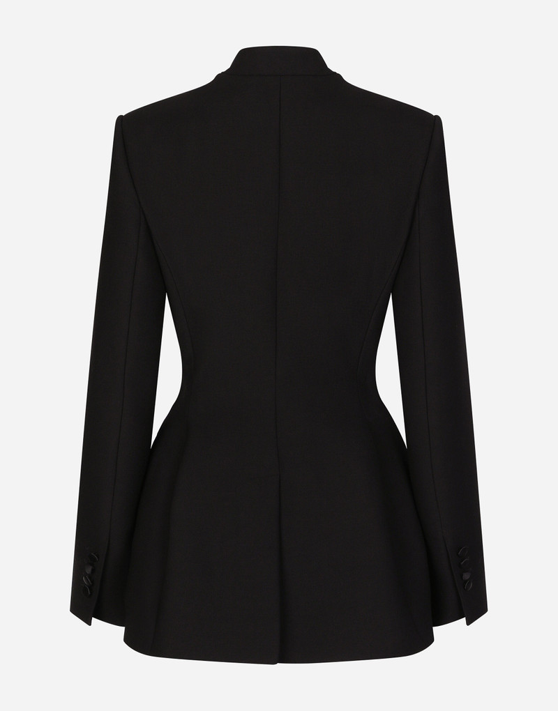 Dolce & Gabbana Long single-breasted wool cady Dolce-fit jacket outlook