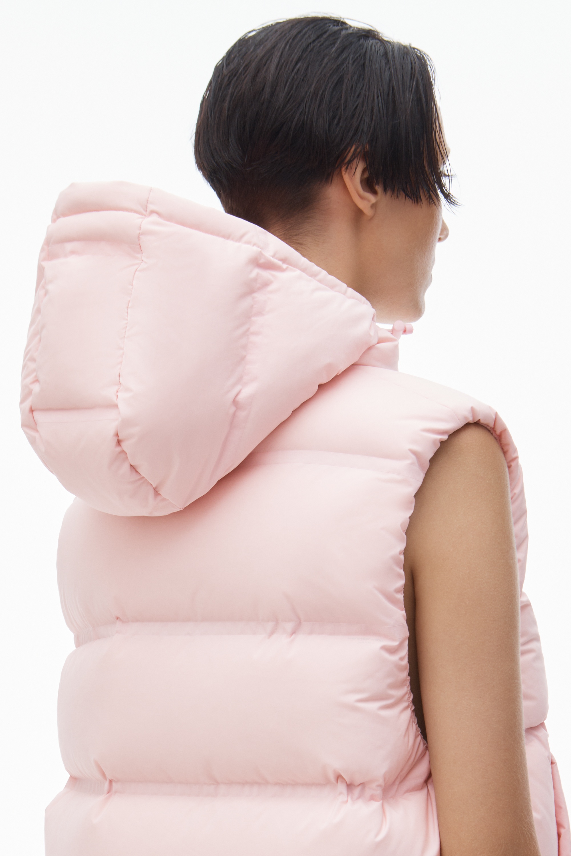 cropped channel vest in feather & down - 6
