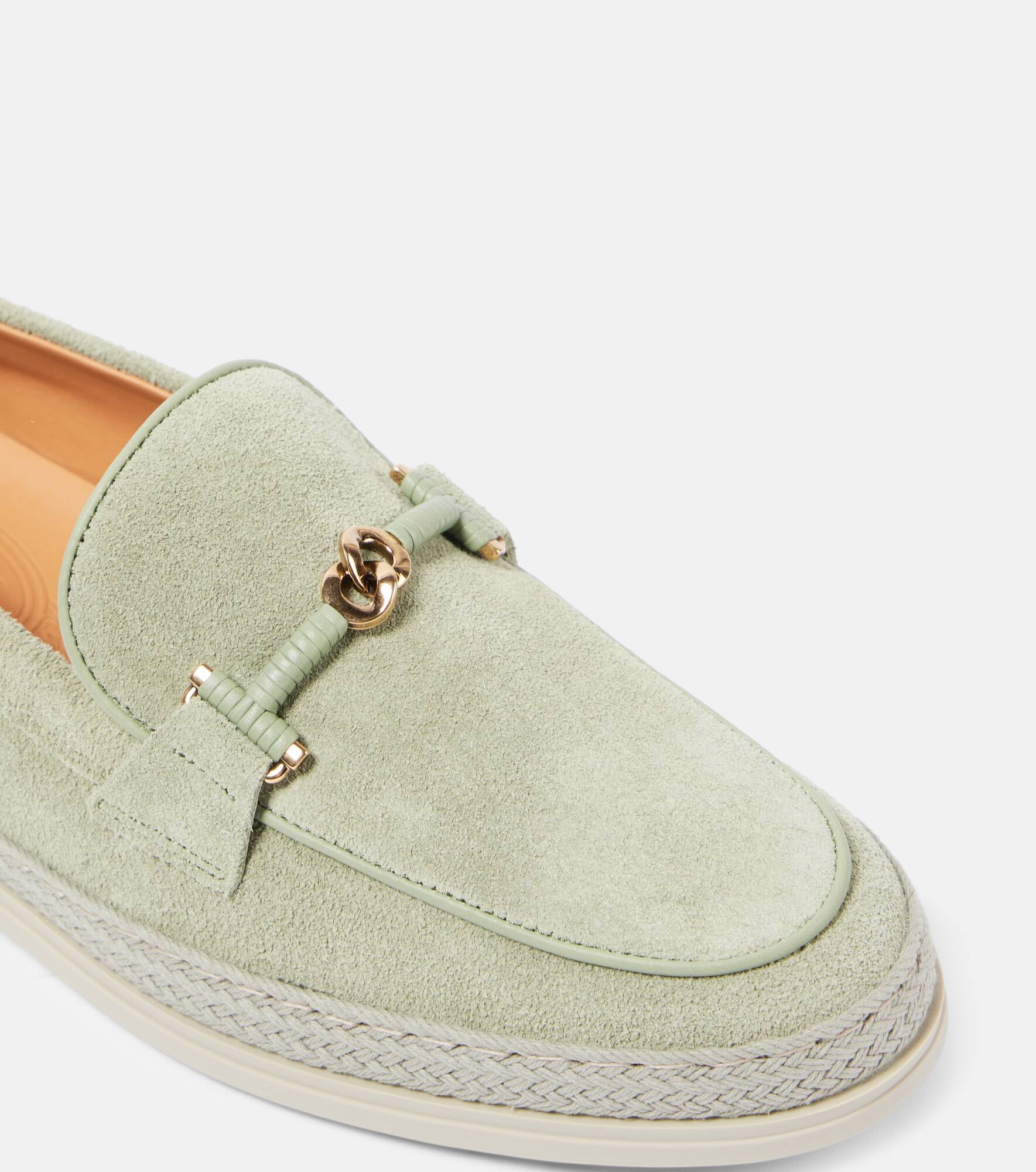 T Ring suede loafers - 5