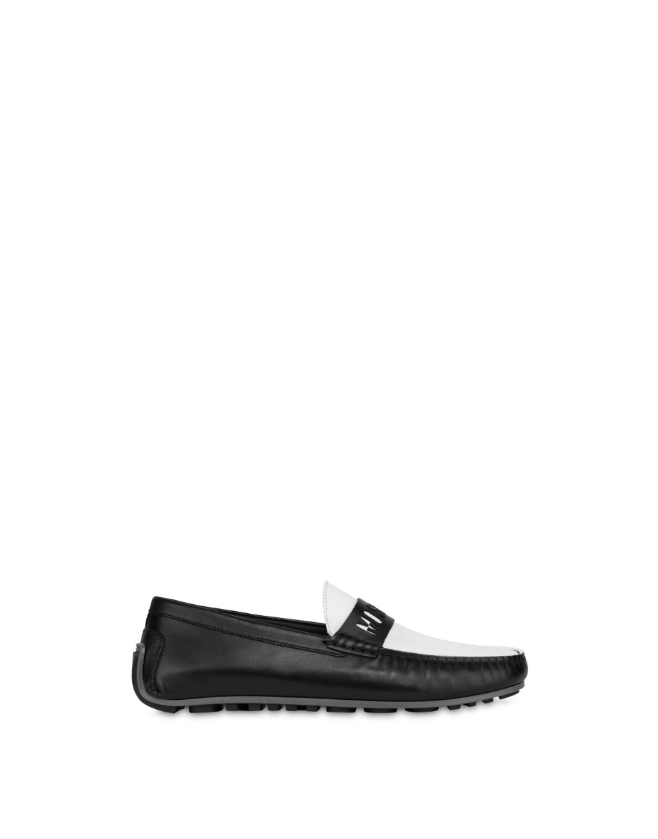 TWO-TONE CALFSKIN DRIVING LOAFERS - 2