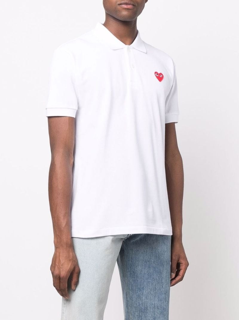 heart-patch cotton polo shirt - 3