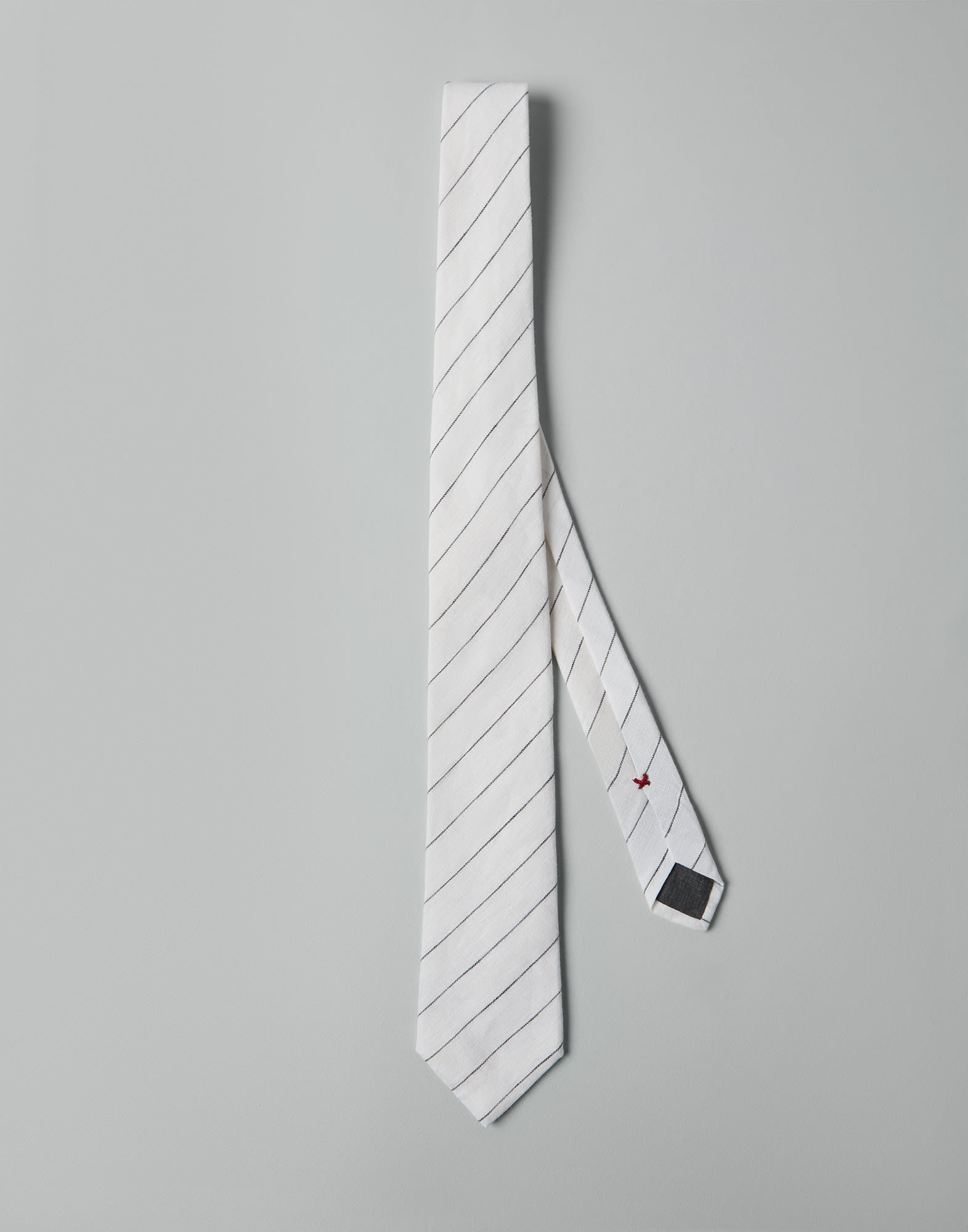 Linen chalk stripe tie - 1