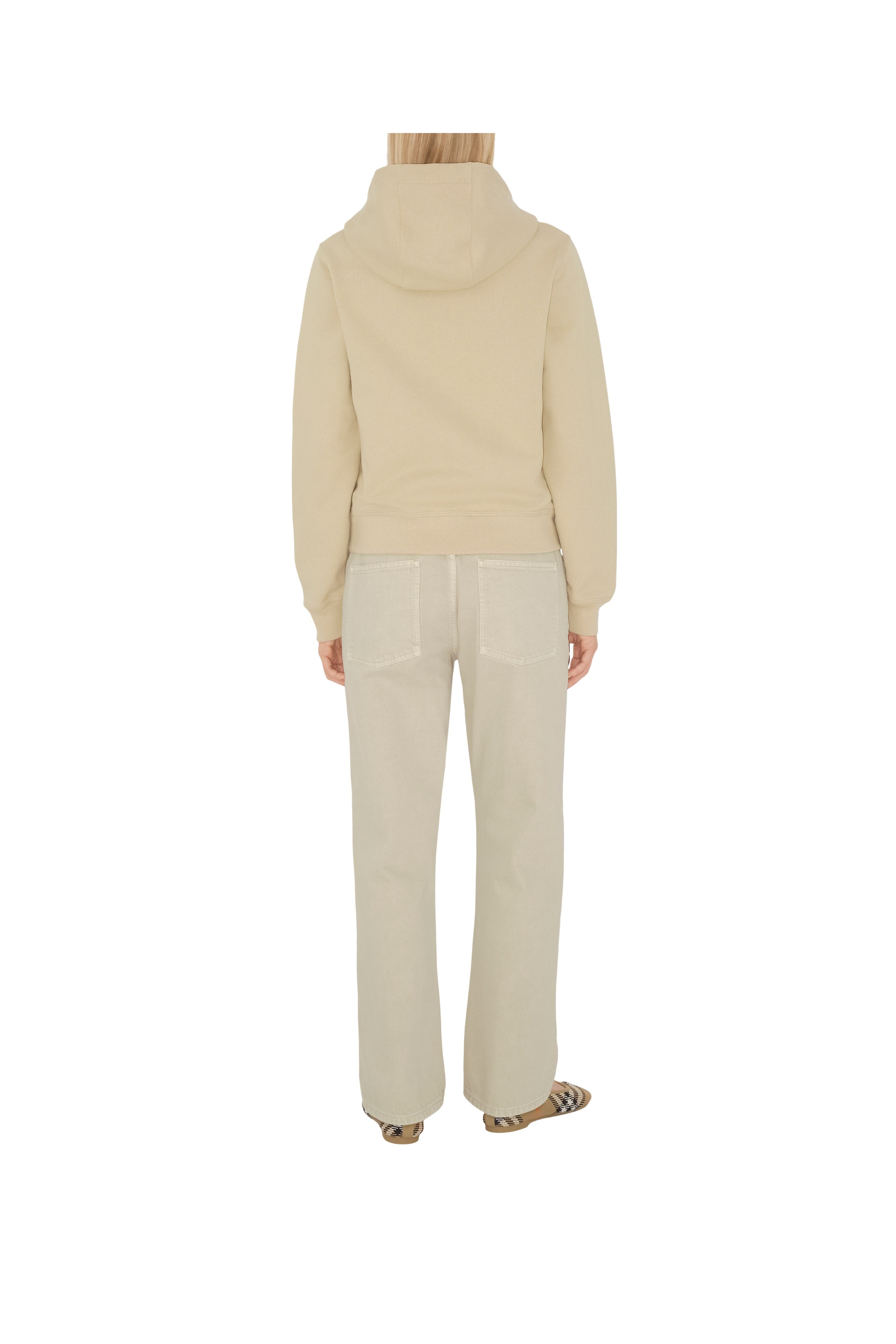 burberry Check Label Cotton Zip Hoodie in Nutmeg at Nordstrom - 5