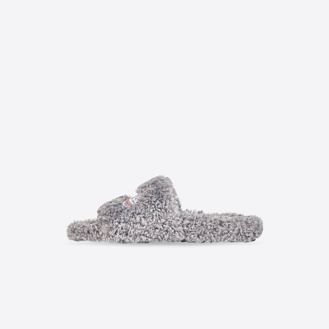 Women's Furry Slide Sandal in Grey - 4