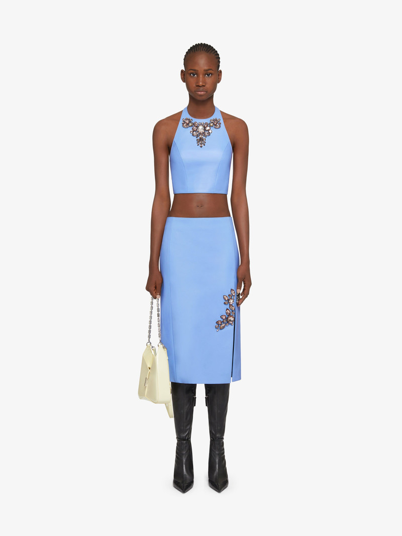 Givenchy SKIRT IN LEATHER WITH EMBROIDERED STONES outlook