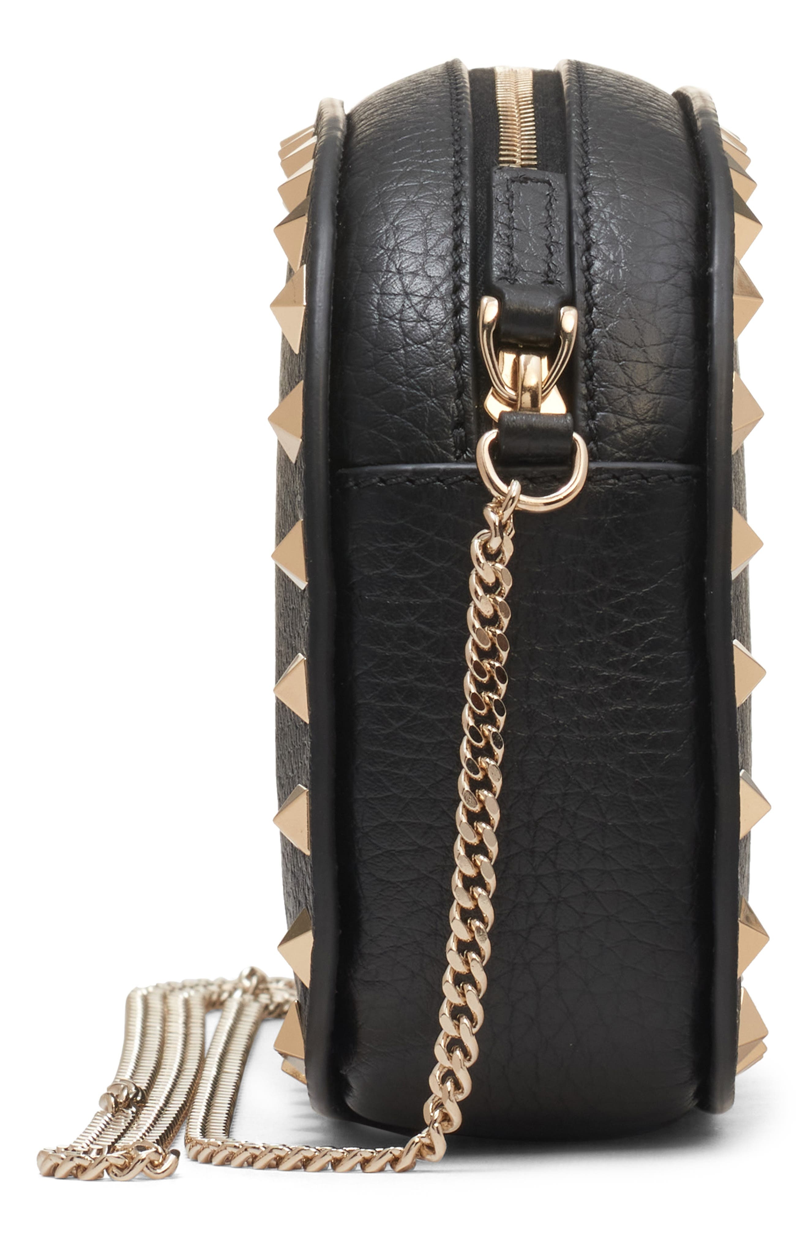 Valentino Garavani Mini Rockstud Leather Crossbody Bag in Nero at Nordstrom - 5
