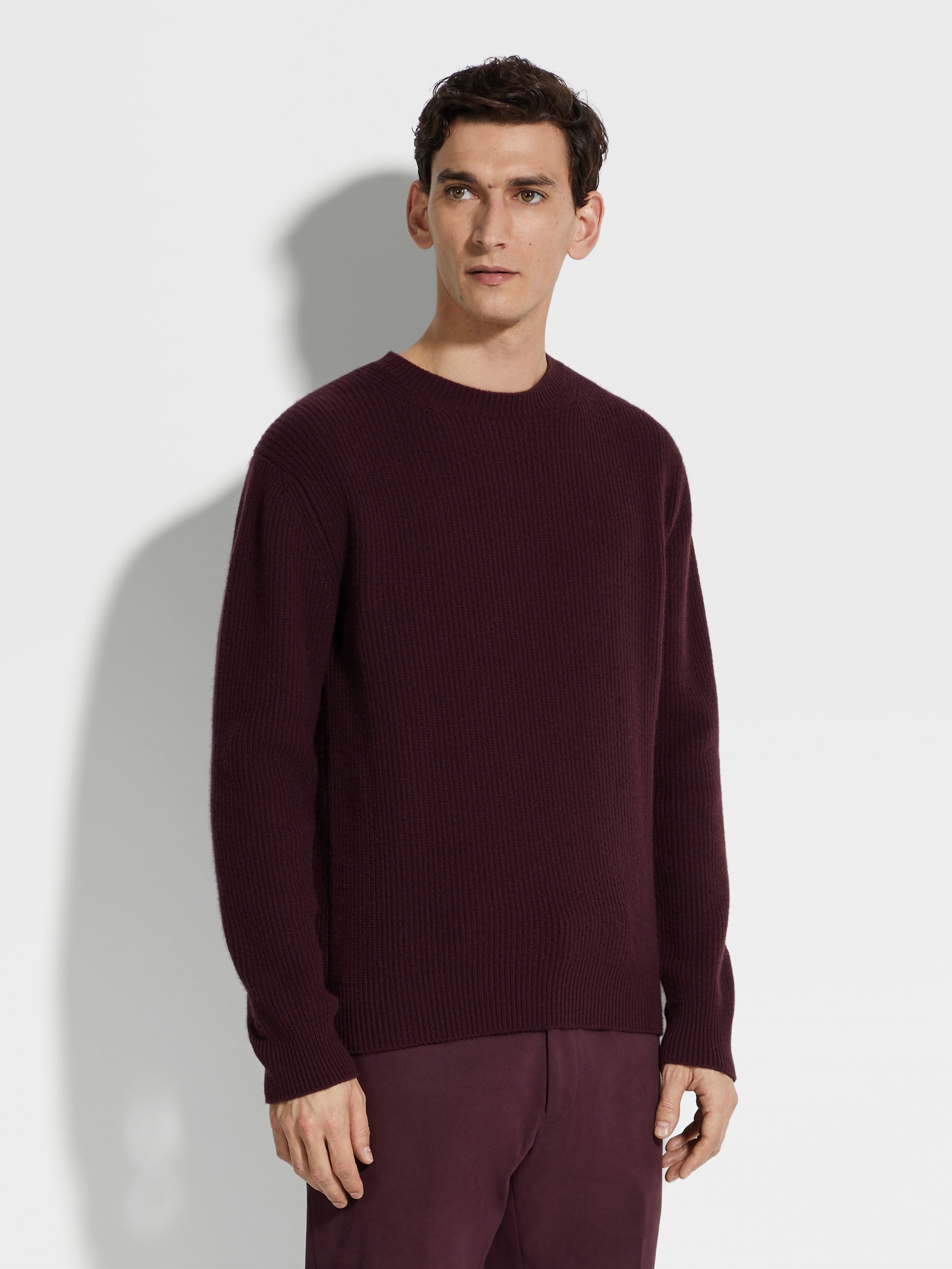 DARK PURPLE OASI CASHMERE CREWNECK - 4