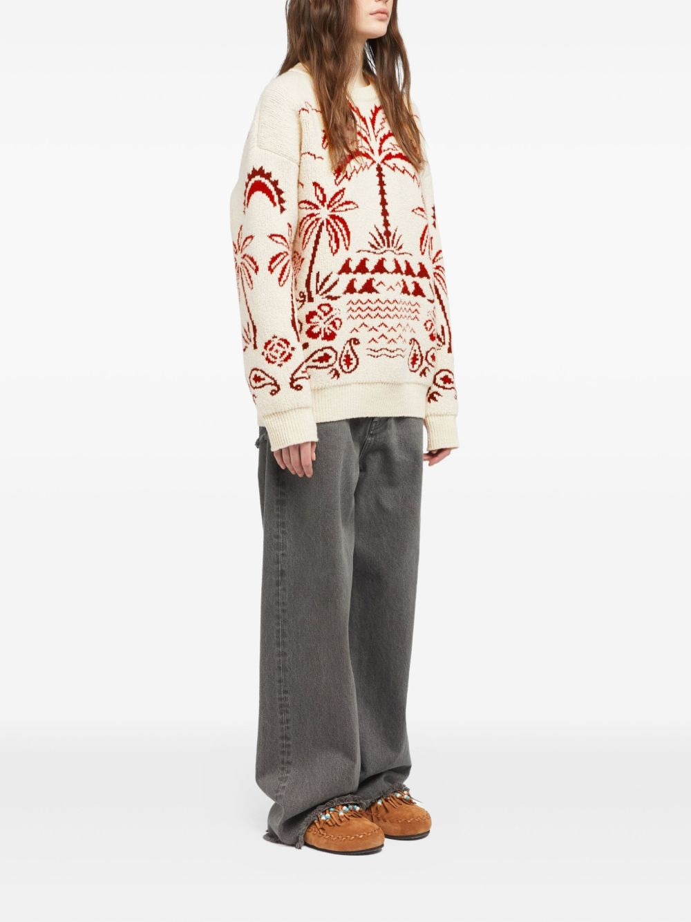 Glimpse Of Eden palm-tree paisley sweater - 3