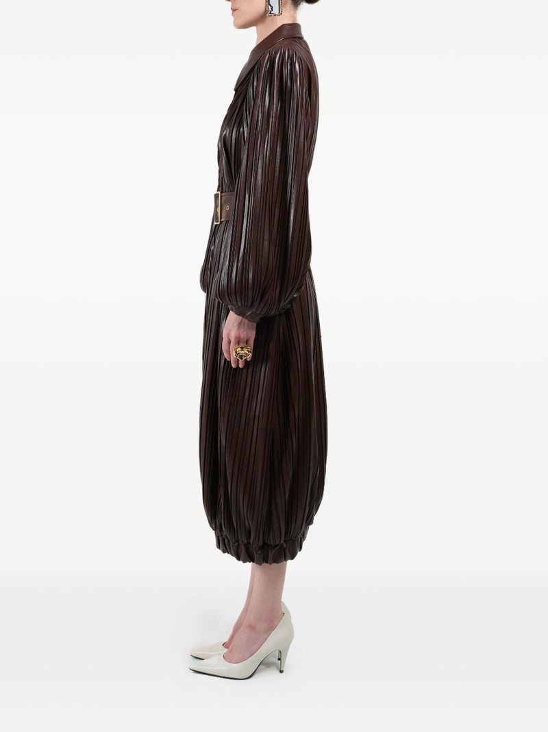 pleated long bomber coat 3