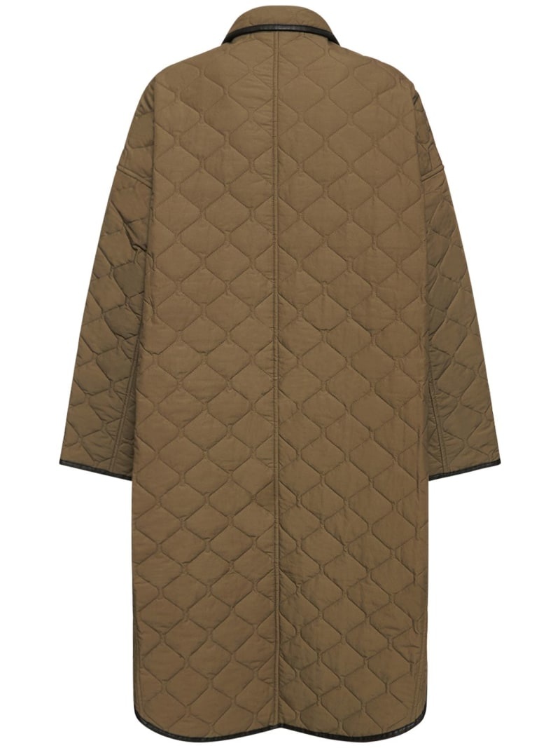 Quilted organic cotton cocoon coat - 5