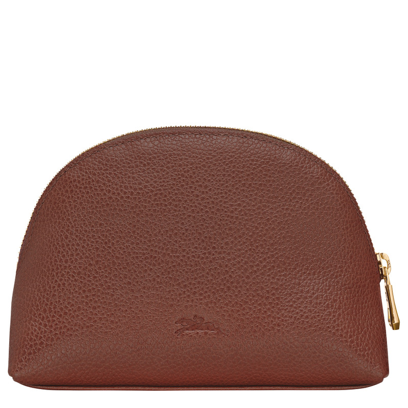 Longchamp Le Foulonné Pouch Coffee - Leather outlook