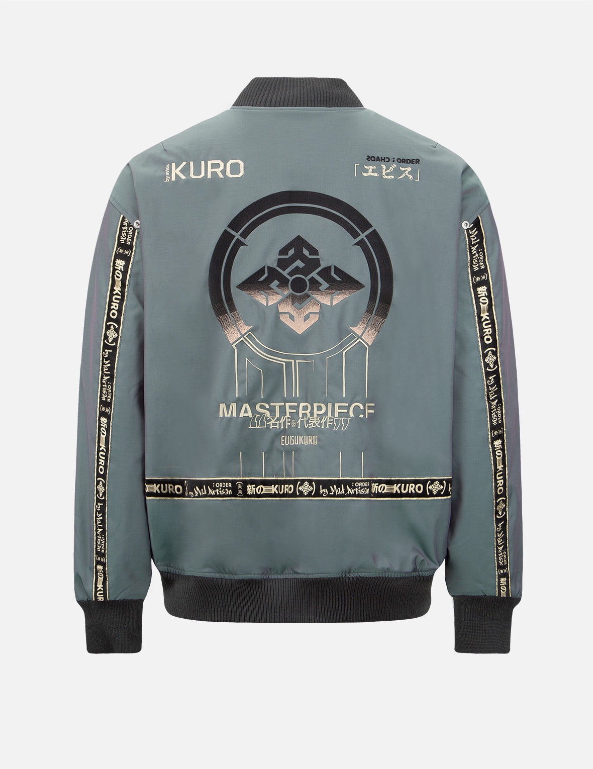 Gradient Kamon Embroidery Bomber Jacket - 2
