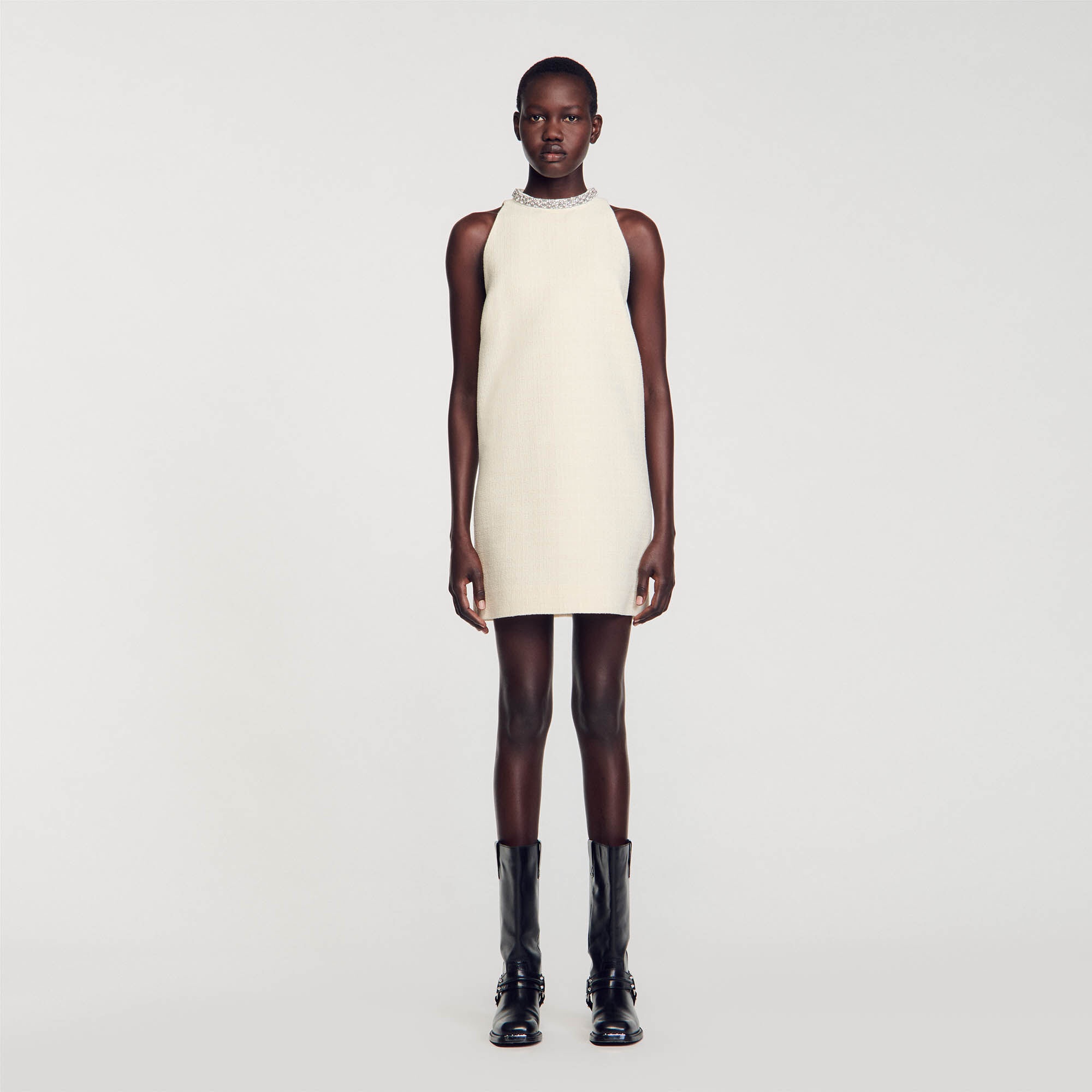 DRESS WITH JEWELRY COLLAR - 3