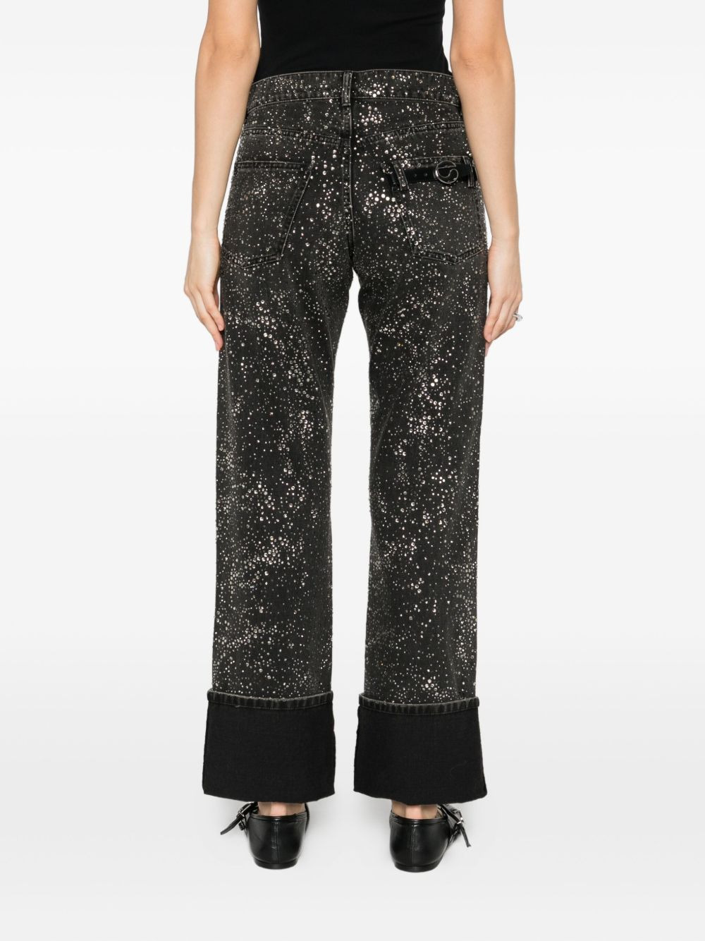 crystal-embellished boyfriend jeans - 4
