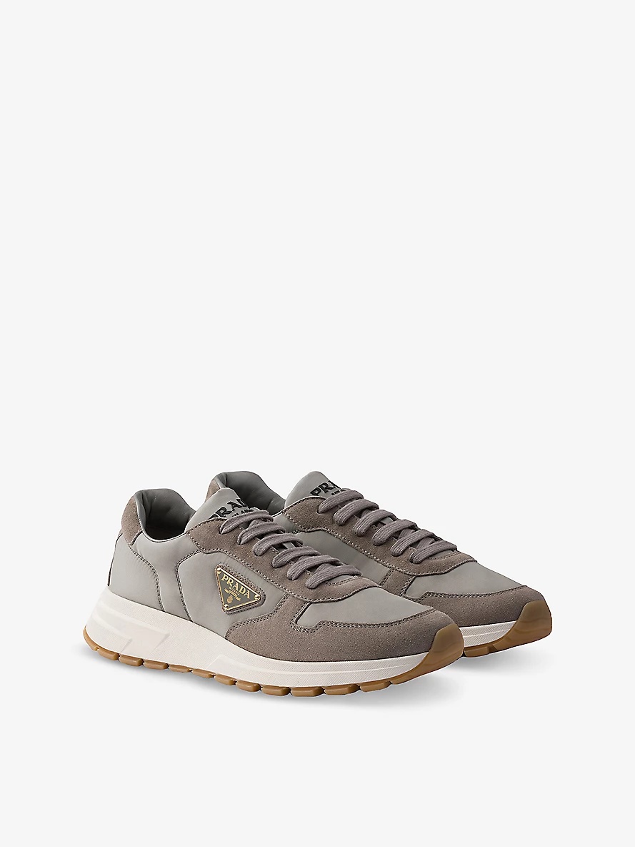 Prax 01 Re Nylon And Suede Low-Top Trainers - 3