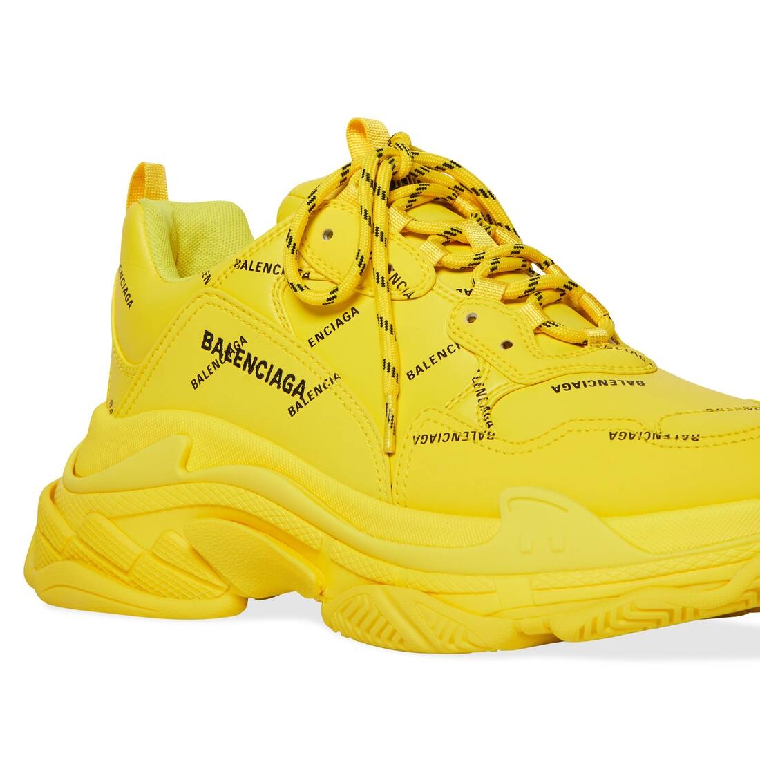 Men's Triple S Sneaker Allover Logo in Yellow - 8