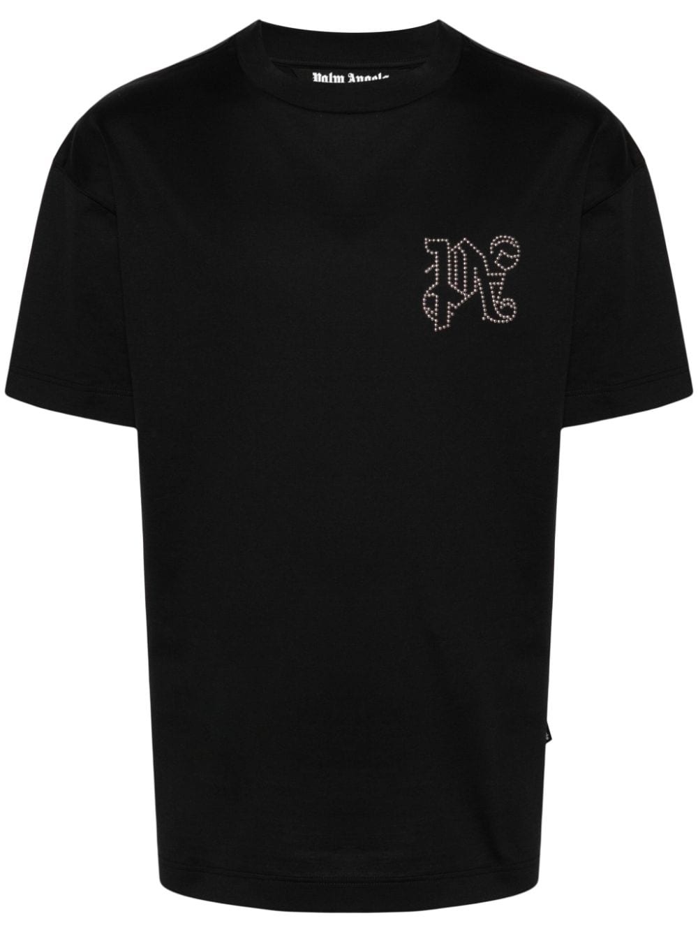 monogram-studded cotton T-shirt - 1