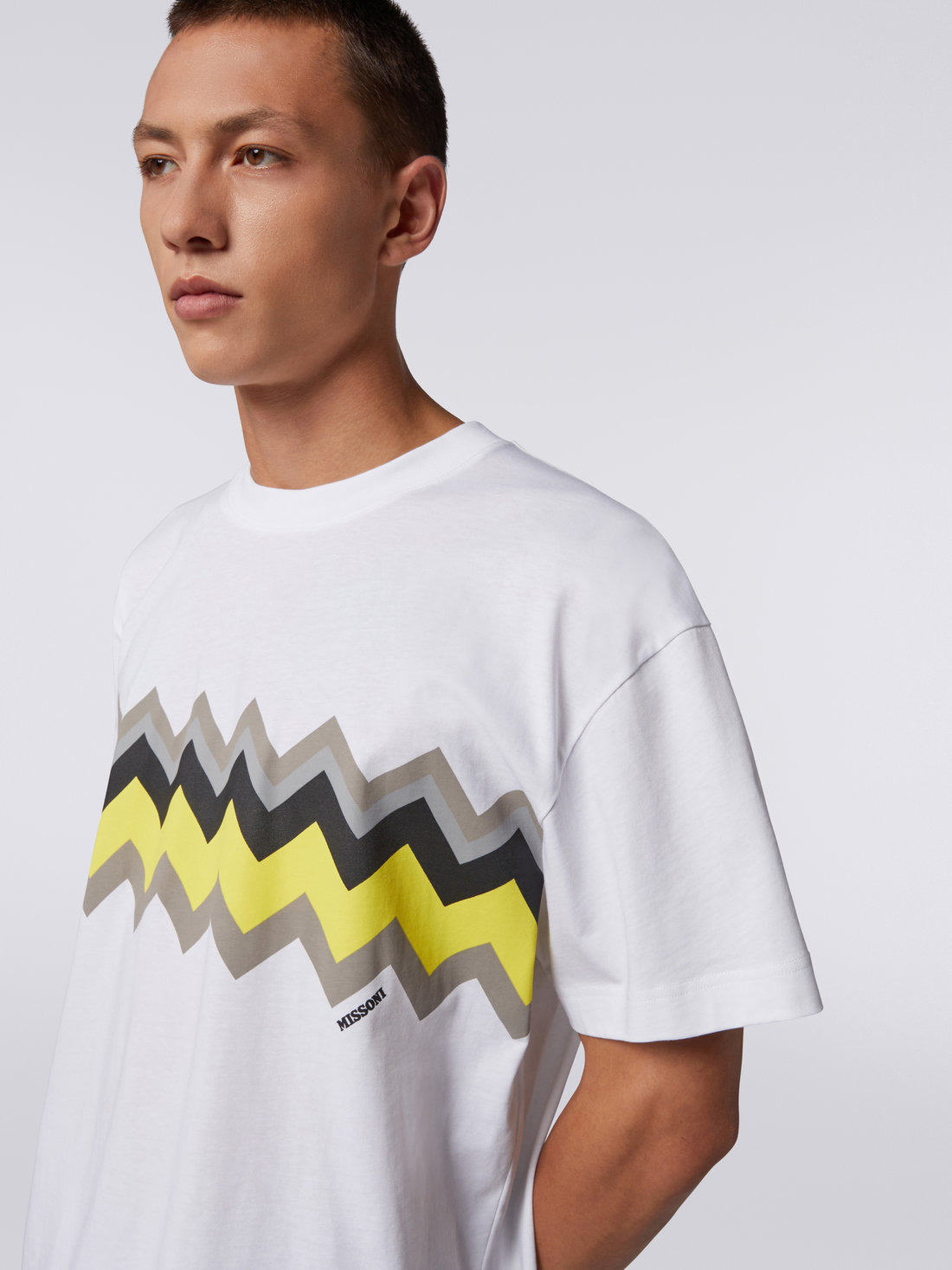Zigzag cotton jersey crew-neck T-shirt - 5