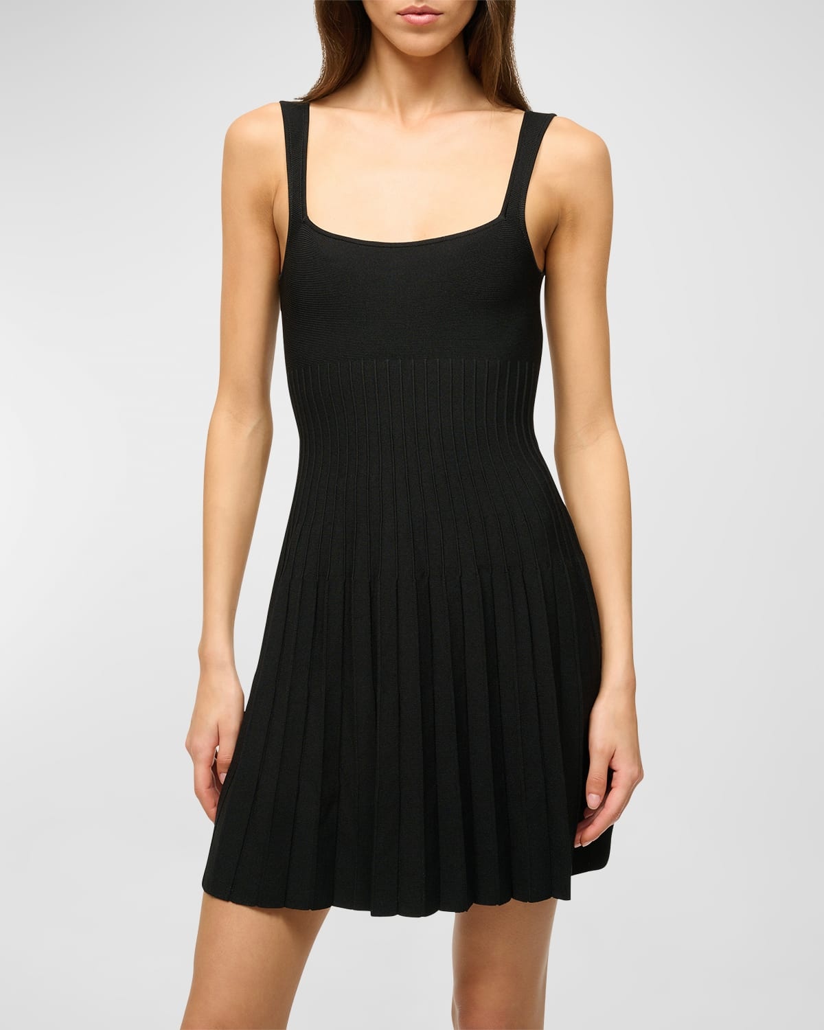 Ellison Stitched-Waist Sleeveless Knit Mini Dress - 2